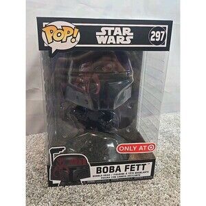 Funko Pop Star Wars Black/Red Boba Fett #297 Jumbo Bobblehead 10" Vinyl Figure